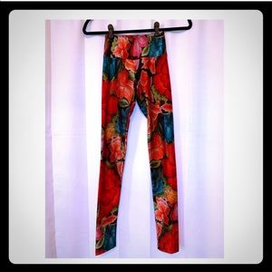 Goldsheep Orange Floral High Waist Legging